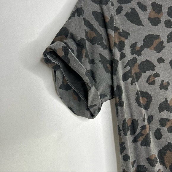 Brunette The Label Gray and Black Leopard Print  T-Shirt Dress - Picture 6 of 8